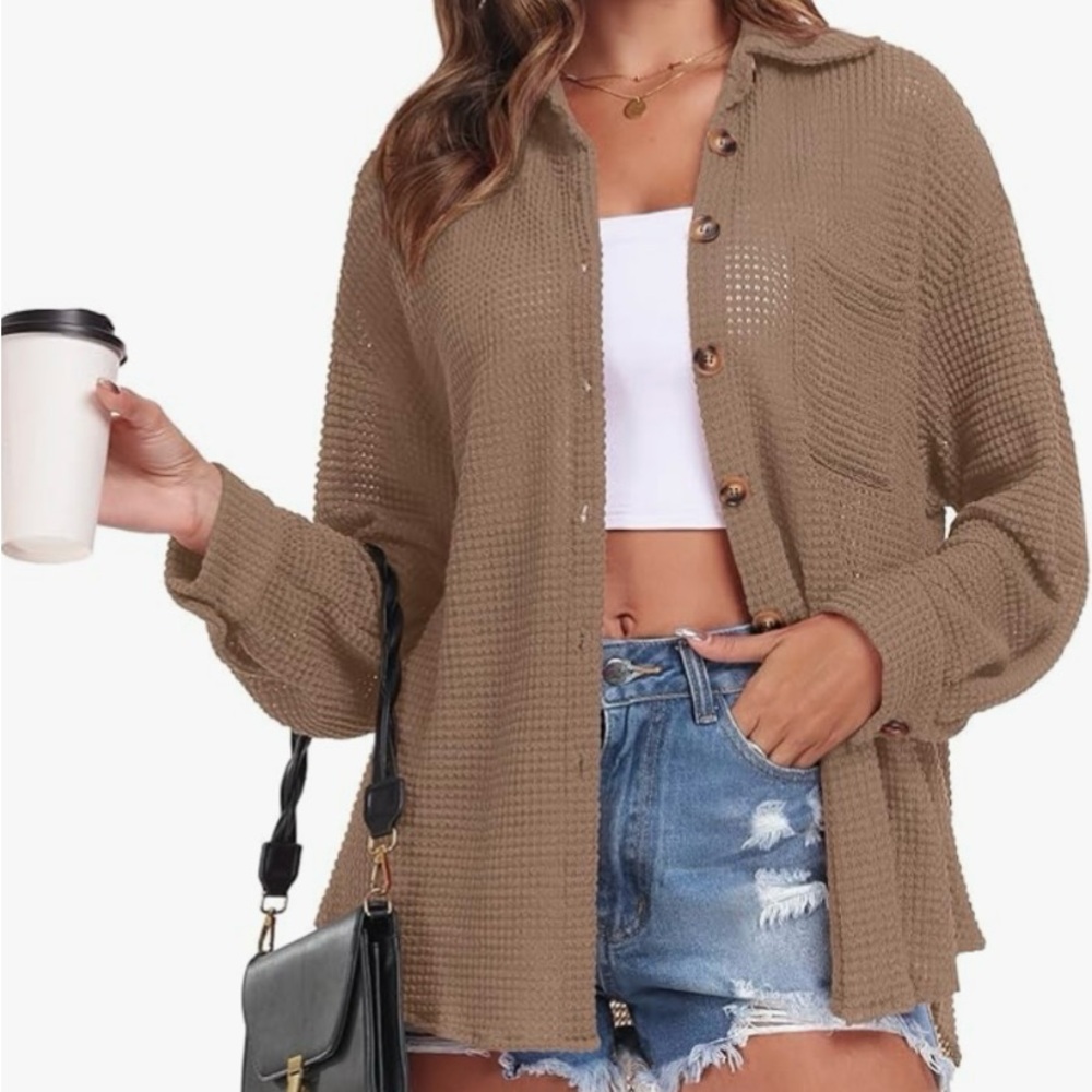 Women's Brown Button-Down Shacket